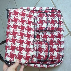 Vera Bradley RARE Red & White Houndstooth Crossbody Shoulder Purse
